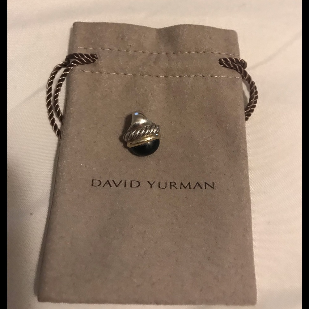 David Yurman silver & gold & onyx pendant